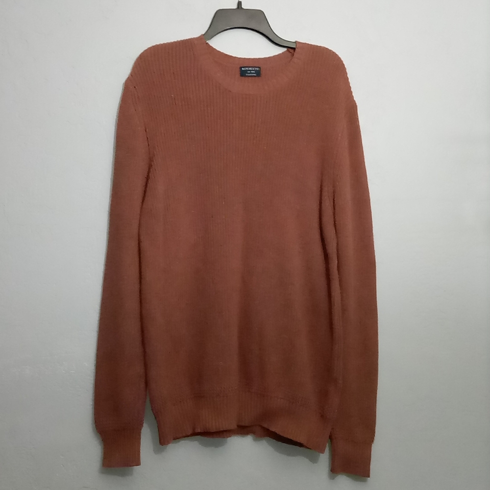 Match Stick Cozy Ribbed Crewneck Cotton Sweater 3XL Textured Pullover Relaxed